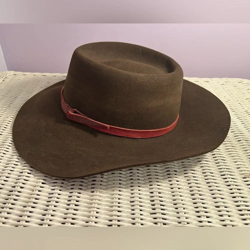 Vintage 1970s Western Rodeo Boots Edmonton Brown Felt Cowboy Hat 4x Quality - Picture 4 of 9